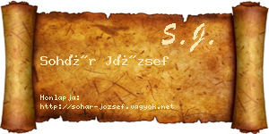 Sohár József névjegykártya