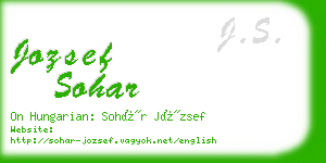 jozsef sohar business card